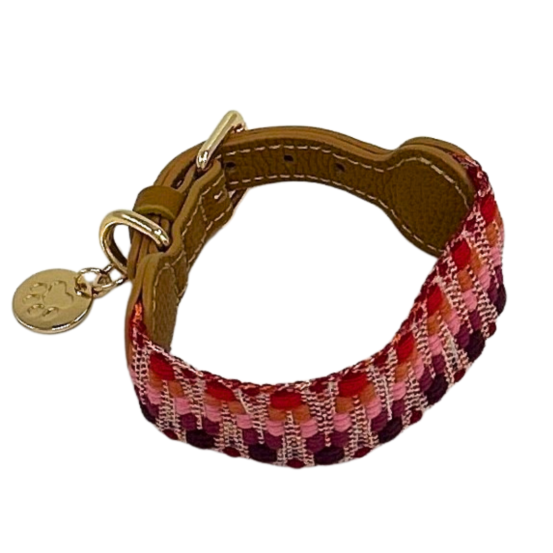 Red knitted adjustable dog collar